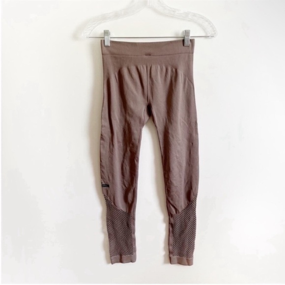 Stella McCartney for Adidas Essential Studio Tights gray ribbed eyelet stretch - Picture 6 of 6